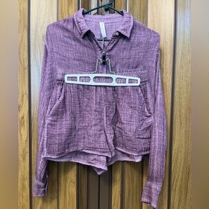 Anthropologie Daily Practice: Santorini Gauzy Lounge Set Top & Shorts: Purple XS